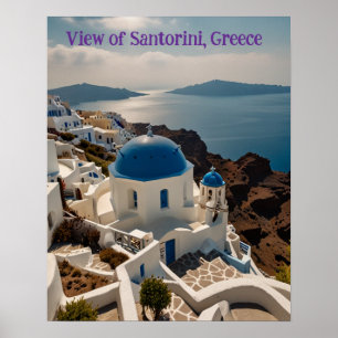Poster Vista impressionante de Santorini