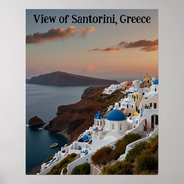 Poster Vista impressionante de Santorini (Frente)