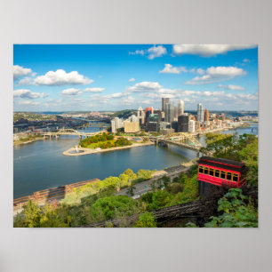 Poster Vista Incline do Pittsburgh Pensilvânia Duquesne