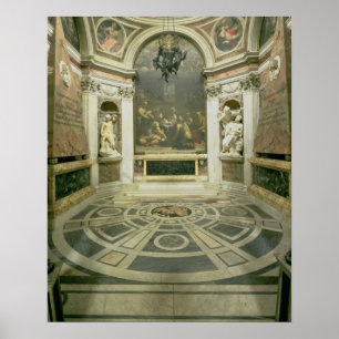 Póster Vista interior da capela octogonal de Chigi