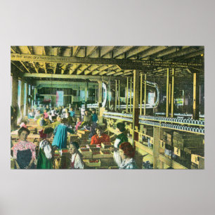 Póster Vista interior da fábrica de conservas do pomar d