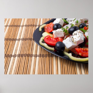 Póster Vista lateral da salada fresca do vegetariano