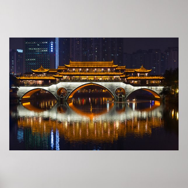 Poster Vista Noturna da Ponte Anshun (Frente)