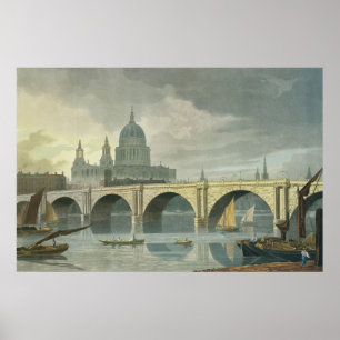 Póster Vista ocidental sul da catedral de Pauls da rua