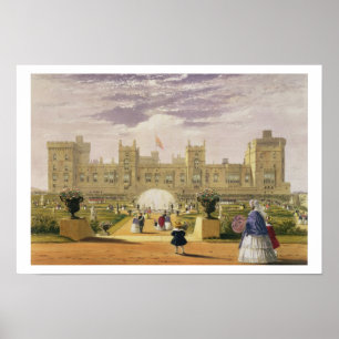 Póster Vista oriental do Castelo e Jardim, Windsor Cas