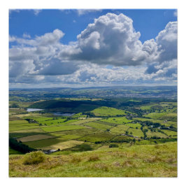Póster Vista pacífica de Pendle Hill..