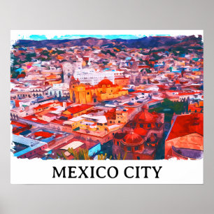 Poster Vista Panorama de Pintura CDMX na Cidade do México
