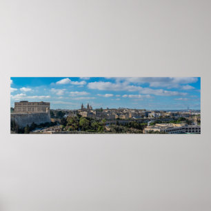 Poster Vista panorâmica da antiga cidade de La Valetta, e