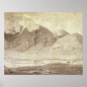 Póster Vista panorâmica de Derwentwater e o vale do KES