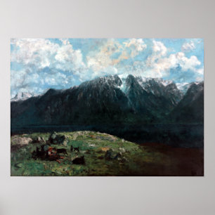 Poster Vista panorâmica de Gustave Courbet dos cumes