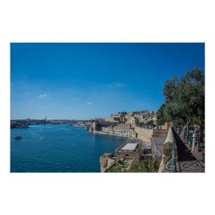 Póster Vista panorâmica do muro da cidade e do porto de L