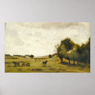 Poster Vista perto de Epernon - Jean-Baptiste - Corot Fin