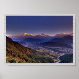 Póster Vista POKHARA Nepal   : Beira DE CRISTAL