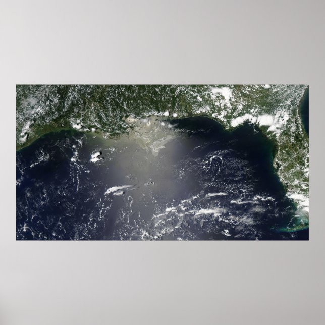 Póster Vista por satélite das fugas de petróleo (Frente)