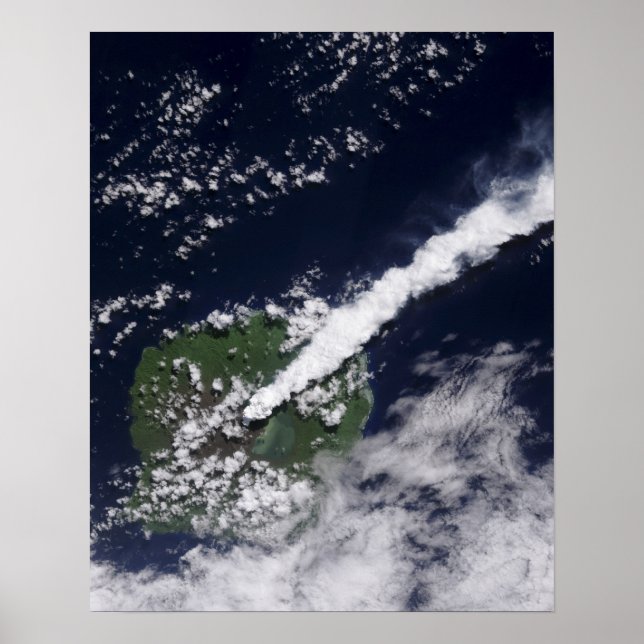 Poster Vista por satélite de uma espessa e rica em vapor (Frente)