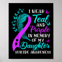 Vista Roxo Teal Em Memória Da Minha Filha Suicida
