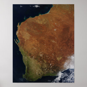 Poster Vista satélite da Austrália Ocidental