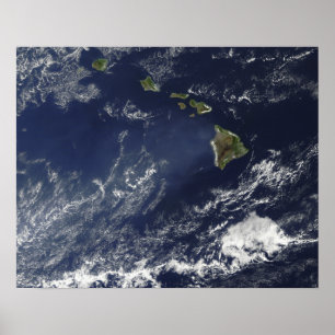 Póster Vista satélite da névoa vulcânica
