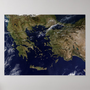 Póster Vista satélite da piscina e da Turquia