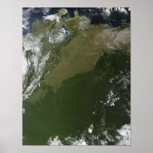 Póster Vista satélite de Colômbia oriental