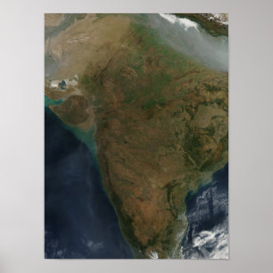 Poster Vista satélite de India central