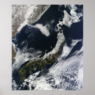 Póster Vista satélite de Japão