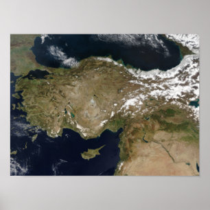 Póster Vista satélite de Turquia