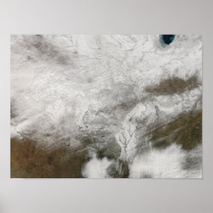 Póster Vista satélite de uma tempestade severa do invern