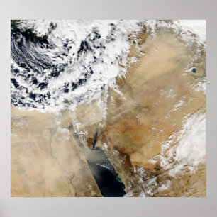 Poster Vista satélite do mediterrâneo oriental