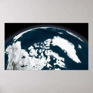 Póster Vista sobre Greenland e o oceano ártico