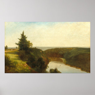 Poster Vista sobre o Genesee - John Kensett Fine Art Post
