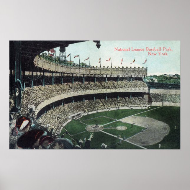 Póster Vista Superior de Bleacher da Liga Nat do Baseball (Frente)