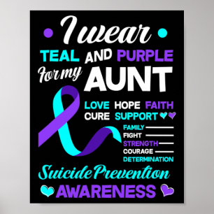 Poster Vista Teal E Roxo Para Minha Tia Prevenir O Suicíd