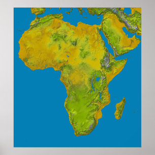 Poster Vista topográfica de África