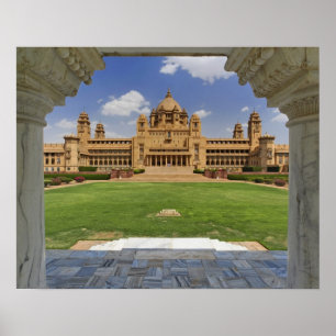 Póster Vista traseira do hotel Umaid Bhawan Palace, Jodjp