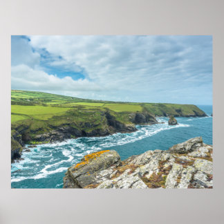 Poster Vistas costeiras do Mirante Willapark Boscastle