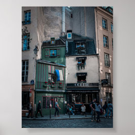Poster Vistas de Cafés na Rua em Paris