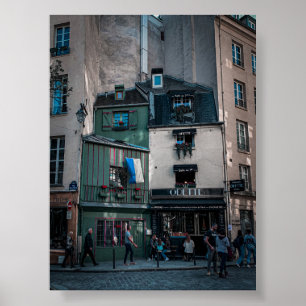 Poster Vistas de Cafés na Rua em Paris
