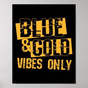 Poster Visto Azul E Dourado Espírito Para O Futebol Segun