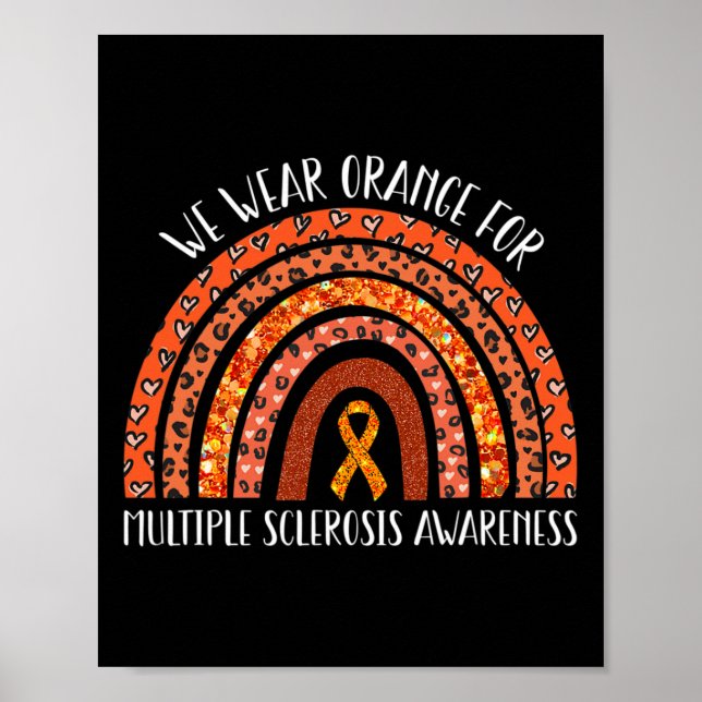 Poster Visto Laranja Ms Rainbow Multiple Sclerose Awarene (Frente)