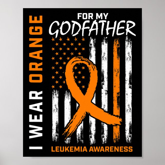 Poster Visto Laranja Para O Poderoso Padrão, Leucemia, Co (Frente)