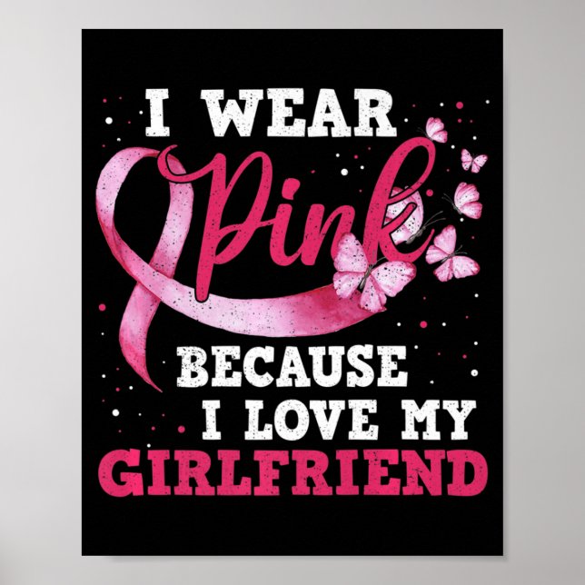 Poster Visto Rosa Eu Amo Meu Cancer De Mama Namorada (Frente)