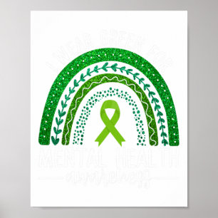 Poster Visto Verde Para A Chuva De Fita De Sensibilização