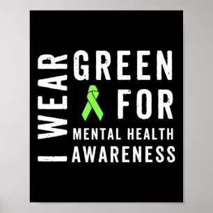 Poster Visto Verde Para Mês De Consciência Da Saúde Menta