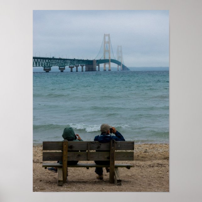 Poster Visualizando a Ponte Mackinac (Frente)