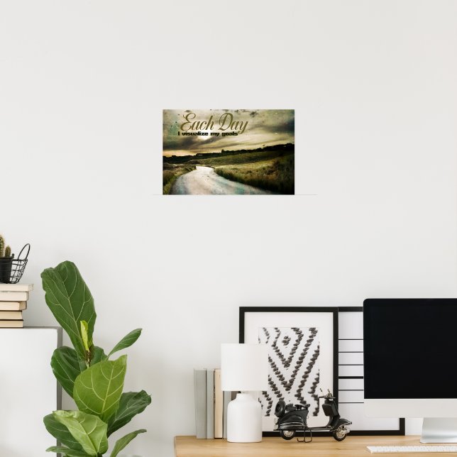 Poster "Visualizar minhas metas" Afirmação de motivação (Escritório em casa)