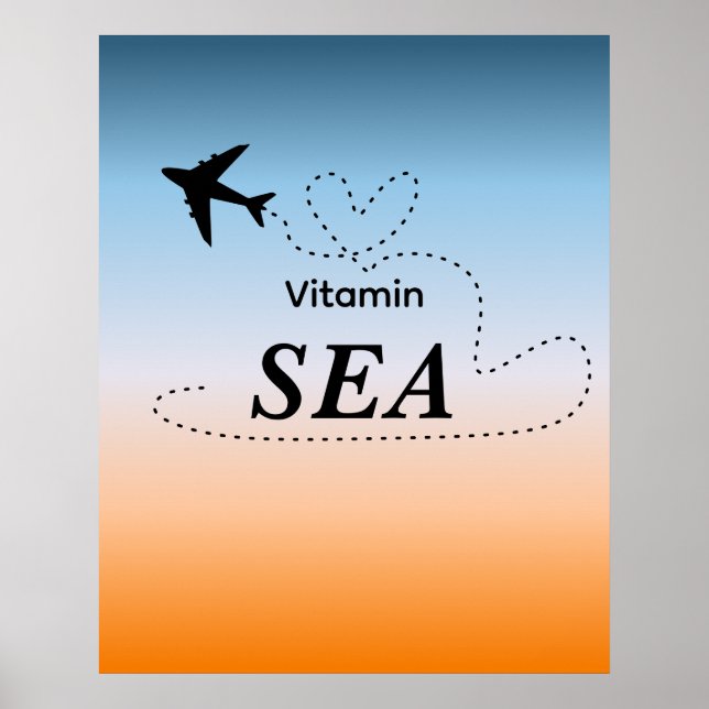 Poster Vitamin Sea Orange Summer Color Wall Art (Frente)