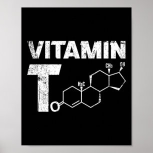 Poster Vitamina T Testosteron Bodybuilding Gym Malhação T