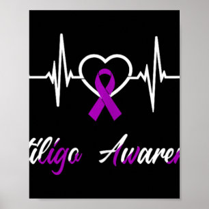 Poster Vitiligo Sensibilização Pulsação Amor Friso Roxo S