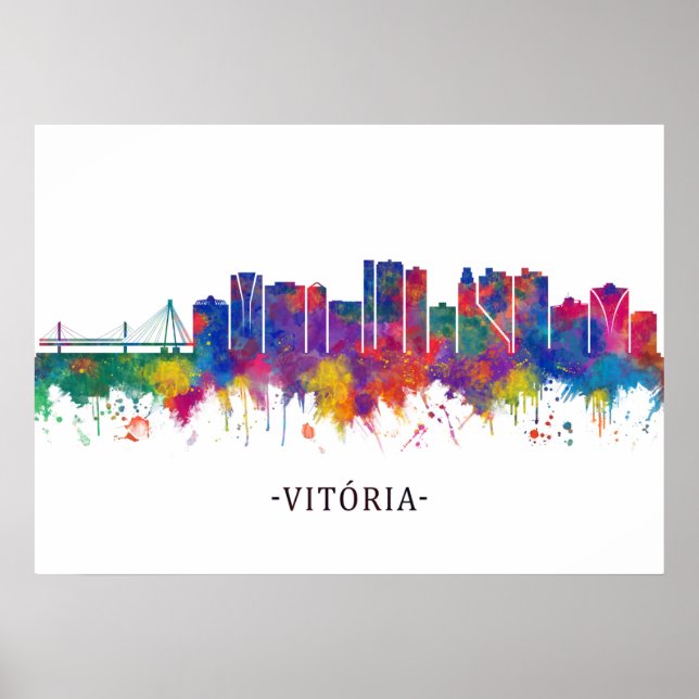 Poster Vitoria Brasil Skyline (Frente)